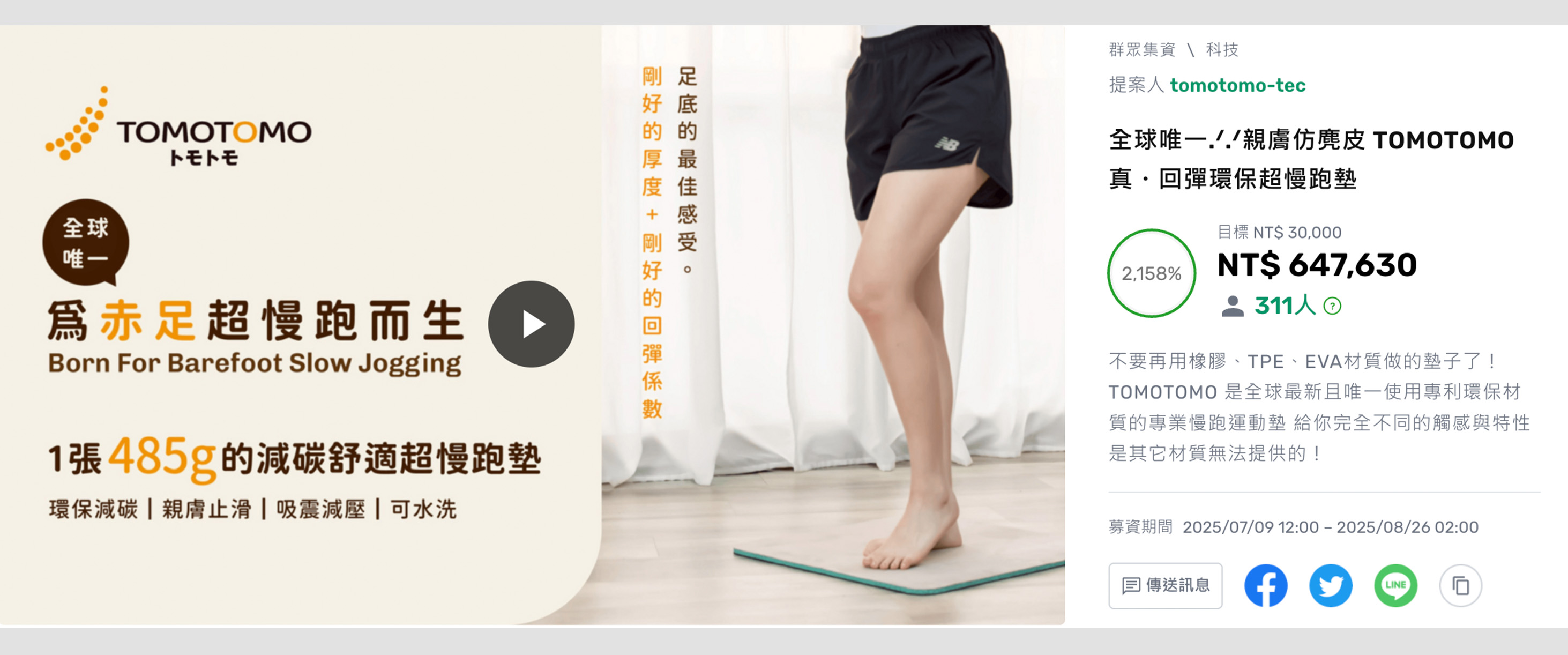 超慢跑墊集資完美結束！